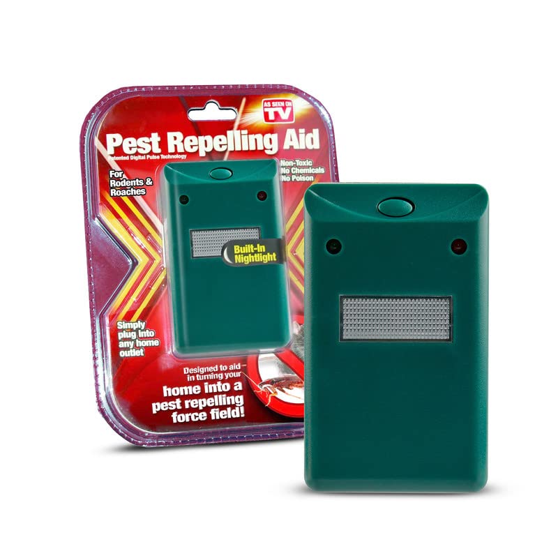 Riddex Plus Electromagnetic Pest Repeller package and 3-pack of devices in green color