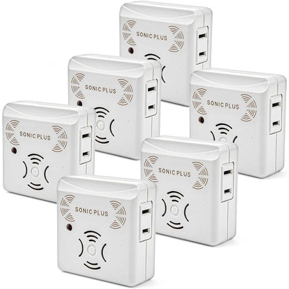 Riddex Sonic Plus Pest Repeller for rodents and roaches in white color (6-Pack)