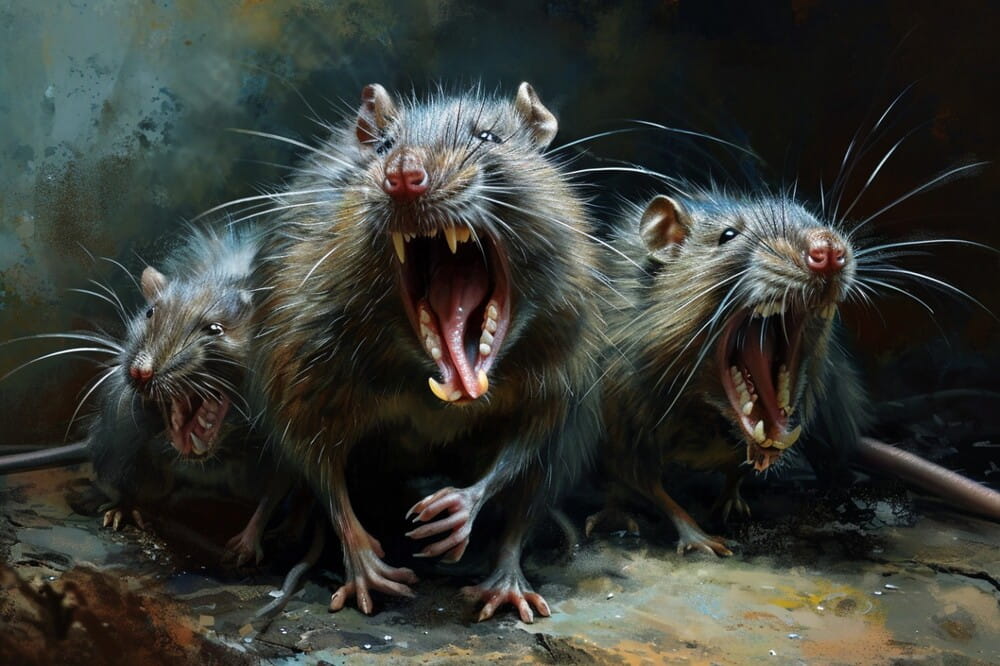 Close up of 3 rats