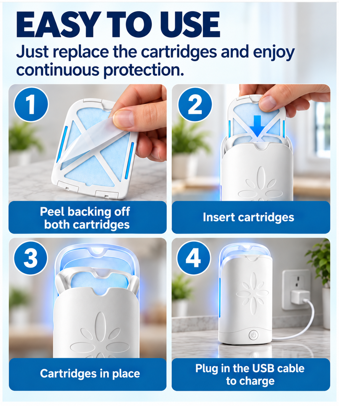 BzzzOff™ Flying Insect Trap Replacement Cartridges – 6 Pack
