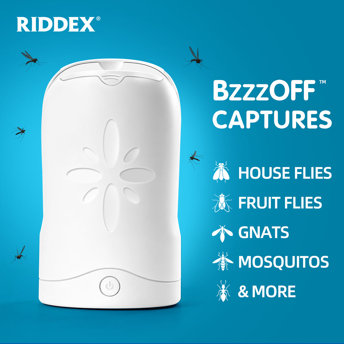 BzzzOff™ Flying Insect Trap – Rechargeable Cordless Fly Trap, 6 Cartridges