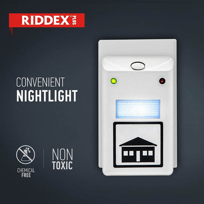 Riddex Plus Electromagnetic Pest Repeller has a convenient nightlight
