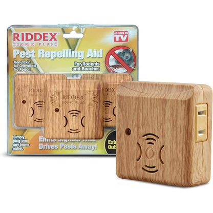 Riddex Sonic Plus Pest Repeller for rodents and roaches in wood color