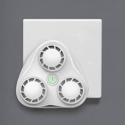 Riddex Trisonic Ultrasonic Pest Repeller plugged into a wall outlet