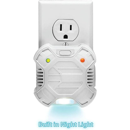 Riddex X Ultrasonic Pest Repeller with plugged in with nightlight on